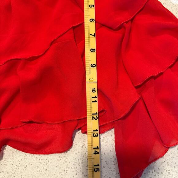 Show Me Your Mumu Copacabana Ruffle Crop Top Red XS Off Shoulder Boho Festival - Picture 7 of 8